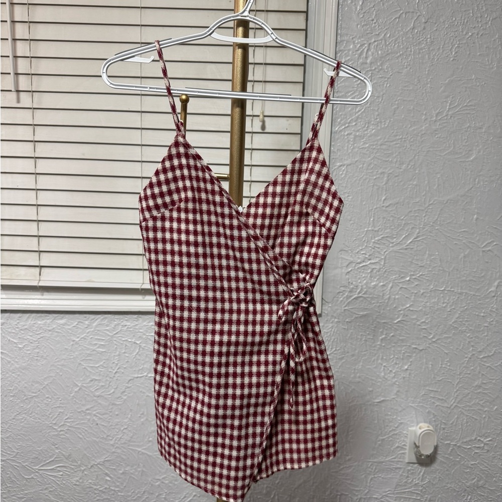 by the way. Red and White Gingham Romper